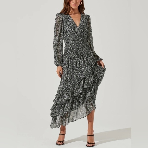 Astr Ruffle Chiffon Floral Dress - Picture 9 of 12